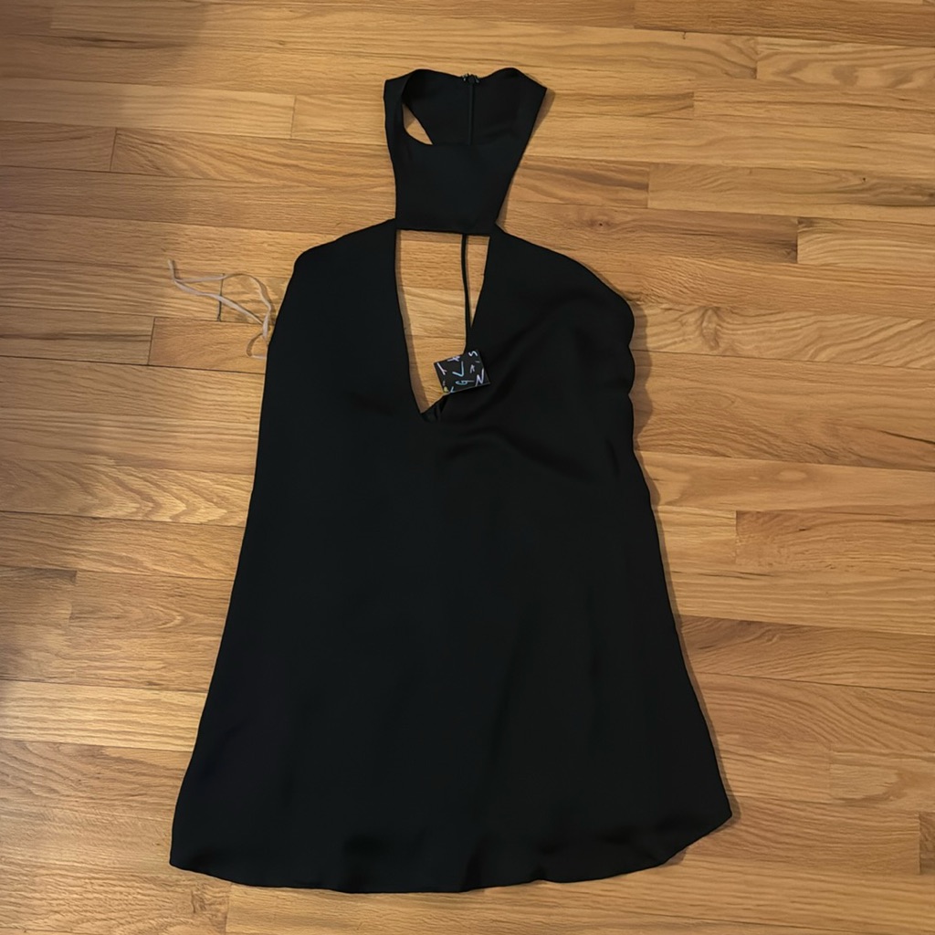 Nasty Gal Black Backless Halter Mini Dress
